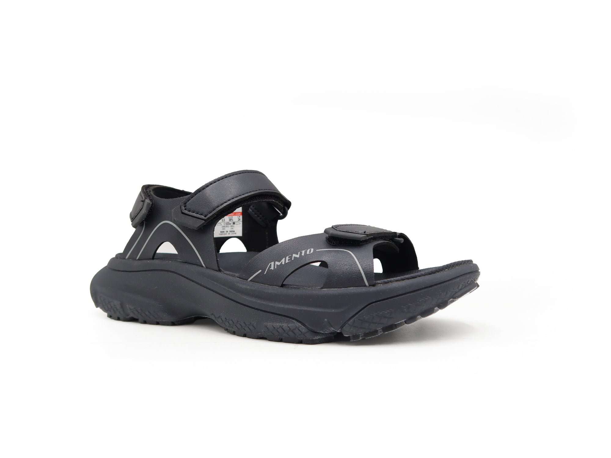 image is angled lateral view of women's amento hovera in black
